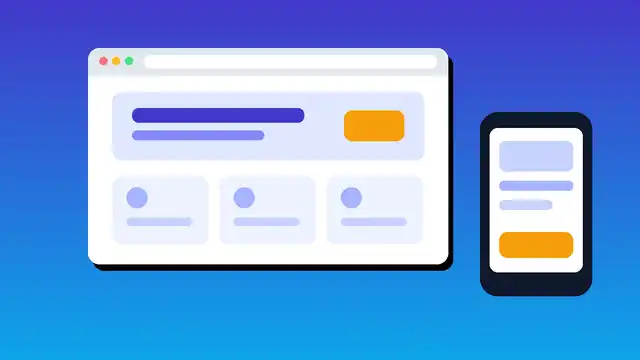 Илюстрация на уебсайт на компютър и телефон – изработка на сайт