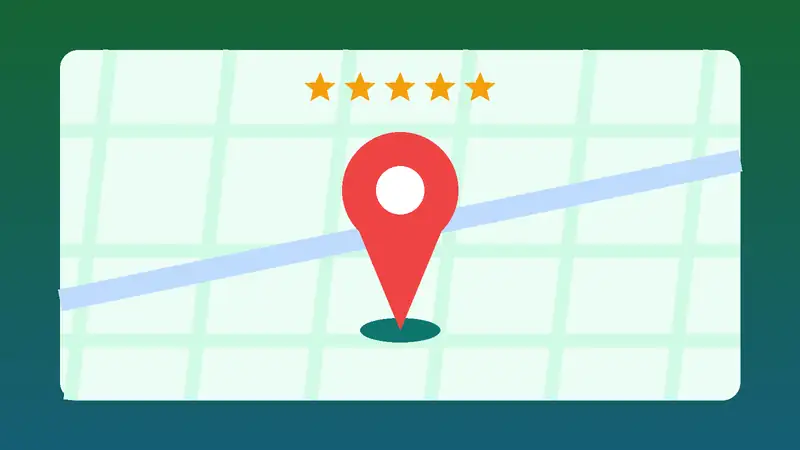 Маркер на карта със звезди – СЕО оптимизация в Пловдив и Google Maps
